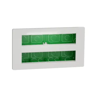 Schneider Electric NU171020, Unica System Plus, Beyaz, 2x10 Modül Sıva Altı Yatay Çalışma İstasyonu