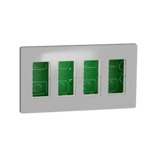 Schneider Electric NU174430, Unica System Plus, Alüminyum, 4x4 Modül Sıva Altı Dikey Çalışma İstasyonu