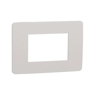 Schneider Electric NU270324, Unica Studio Color, Açık Gri Yüzeyli, Beyaz Kenarlıklı, Çerçeve, 3 Modül