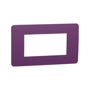 Schneider Electric NU270414, Unica Studio Color, Mor Yüzeyli, Beyaz Kenarlıklı, Çerçeve, 4 Modül