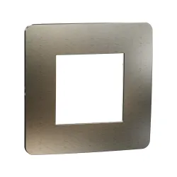 Schneider Electric NU280250M, Unica Studio Color Metal, Bronz Yüzeyli, Beyaz Kenarlıklı, Tekli Çerçeve