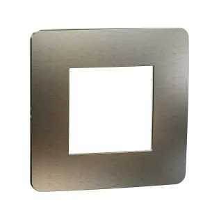 Schneider Electric NU280250M, Unica Studio Color Metal, Bronz Yüzeyli, Beyaz Kenarlıklı, Tekli Çerçeve