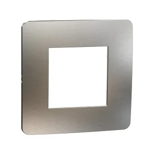 Schneider Electric NU280255M, Unica Studio Color Metal, Beyaz Alüminyum Yüzeyli, Beyaz Kenarlıklı, Tekli Çerçeve