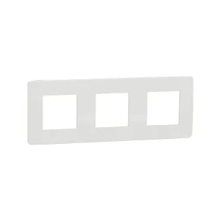 Schneider Electric NU280618, Unica Studio Color, Beyaz Yüzeyli, Beyaz Kenarlıklı, Üçlü Çerçeve