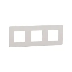 Schneider Electric NU280624, Unica Studio Color, Açık Gri Yüzeyli, Beyaz Kenarlıklı, Üçlü Çerçeve