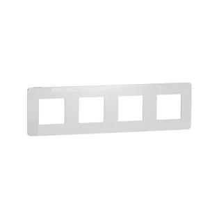 Schneider Electric NU280818, Unica Studio Color, Beyaz Yüzeyli, Beyaz Kenarlıklı, Dörtlü Çerçeve