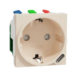 Schneider Electric NU301744, Unica, Krem, Topraklı Priz ve USB Priz, Çocuk Korumalı, Type-C, 2 Modül