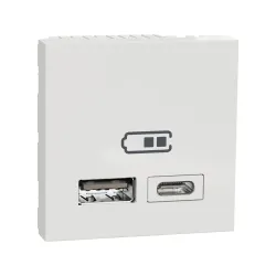 Schneider Electric NU301818, Unica, Beyaz, USB Priz, 2.4 Amper, 12W, Type A+C, İkili, 2 Modül
