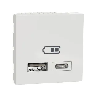 Schneider Electric NU301818, Unica, Beyaz, USB Priz, 2.4 Amper, 12W, Type A+C, İkili, 2 Modül