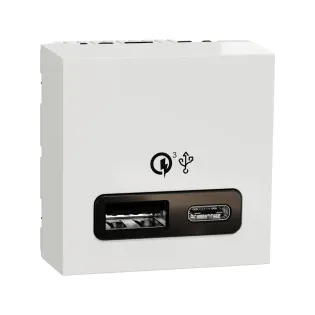 Schneider Electric NU301918, Unica, Beyaz, USB Priz, 2.4 Amper, 18W, Type A+C, İkili, 2 Modül