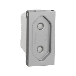 Schneider Electric NU303130, Unica, Alüminyum, Topraksız Priz, Çocuk Korumalı, 1 Modül