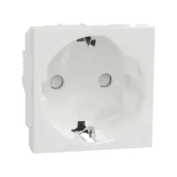 Schneider Electric NU303718, Unica, Beyaz, Topraklı Priz, Çocuk Korumalı, Vida Bağlantılı, 2 Modül