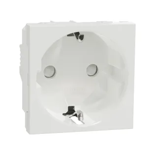 Schneider Electric NU303718, Unica, Beyaz, Topraklı Priz, Çocuk Korumalı, Vida Bağlantılı, 2 Modül