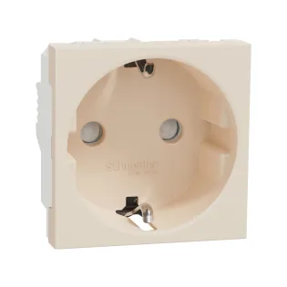 Schneider Electric NU303744, Unica, Krem, Topraklı Priz, Çocuk Korumalı, Vida Bağlantılı, 2 Modül