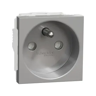 Schneider Electric NU303930, Unica, Alüminyum, UPS Priz, Çocuk Korumalı, Vida Bağlantılı, 2 Modül