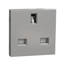 Schneider Electric NU304530, Unica, Alüminyum, İngiliz Tipi Topraklı Priz, 2 Modül