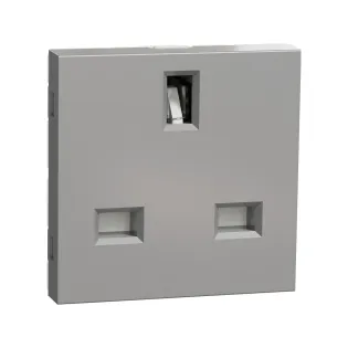 Schneider Electric NU304530, Unica, Alüminyum, İngiliz Tipi Topraklı Priz, 2 Modül