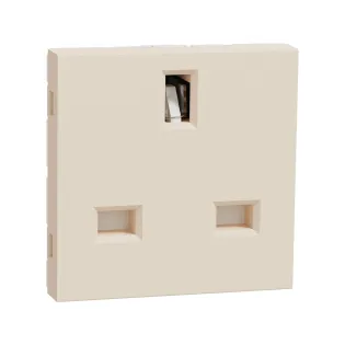 Schneider Electric NU304544, Unica, Krem, İngiliz Tipi Topraklı Priz, 2 Modül