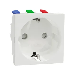 Schneider Electric NU305718, Unica, Beyaz, Topraklı Priz, Çocuk Korumalı, Hızlı Bağlantılı, 2 Modül