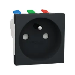 Schneider Electric NU305954, Unica, Antrasit, UPS Priz, Çocuk Korumalı, Hızlı Bağlantılı, 2 Modül