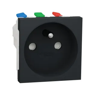 Schneider Electric NU305954, Unica, Antrasit, UPS Priz, Çocuk Korumalı, Hızlı Bağlantılı, 2 Modül