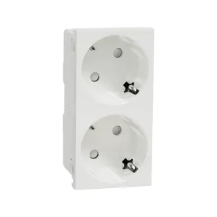 Schneider Electric NU306618, Unica, Beyaz, Topraklı Priz, Çocuk Korumalı, İkili, 4 Modül