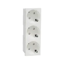 Schneider Electric NU307618, Unica, Beyaz, Topraklı Priz, Çocuk Korumalı, Üçlü, 6 Modül