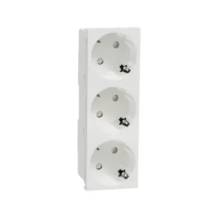 Schneider Electric NU307618, Unica, Beyaz, Topraklı Priz, Çocuk Korumalı, Üçlü, 6 Modül