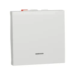 Schneider Electric NU320618N, Unica, Beyaz, Liht Butonu, Işıklı, 2 Modül