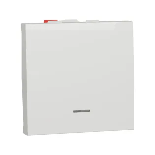 Schneider Electric NU320618N, Unica, Beyaz, Liht Butonu, Işıklı, 2 Modül