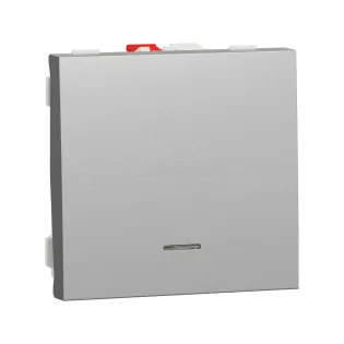 Schneider Electric NU320630N, Unica, Alüminyum, Liht Butonu, Işıklı, 2 Modül