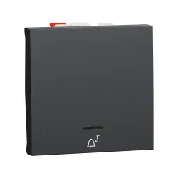 Schneider Electric NU320654CN, Unica, Antrasit, Liht Butonu, Işıklı, Zil İşaretli, 2 Modül