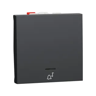 Schneider Electric NU320654CN, Unica, Antrasit, Liht Butonu, Işıklı, Zil İşaretli, 2 Modül