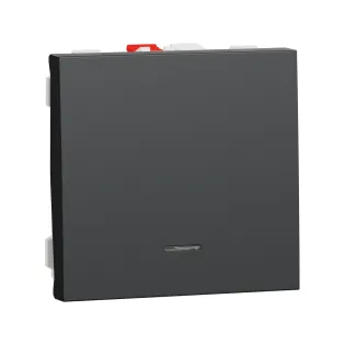 Schneider Electric NU320654N, Unica, Antrasit, Liht Butonu, Işıklı, 2 Modül