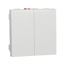Schneider Electric NU321118, Unica, Beyaz, Komütatör Anahtar, 2 Modül