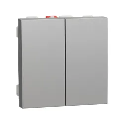 Schneider Electric NU321130, Unica, Alüminyum, Komütatör Anahtar, 2 Modül