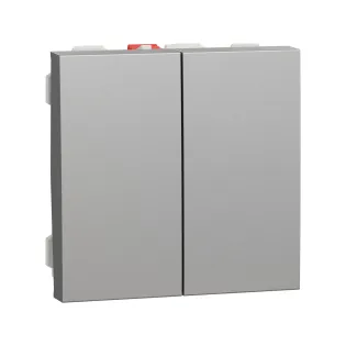 Schneider Electric NU321130, Unica, Alüminyum, Komütatör Anahtar, 2 Modül