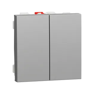 Schneider Electric NU321330, Unica, Alüminyum, İkili Vavien Anahtar, 2 Modül