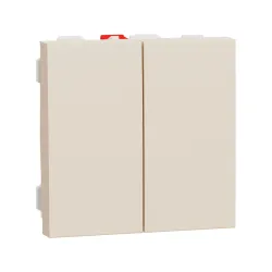 Schneider Electric NU321344, Unica, Krem, İkili Vavien Anahtar, 2 Modül