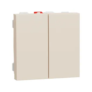 Schneider Electric NU321344, Unica, Krem, İkili Vavien Anahtar, 2 Modül