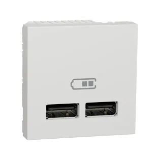 Schneider Electric NU341818, Unica, Beyaz, USB Priz, 2.1 Amper, 10.5W, Type A+A, İkili, 2 Modül
