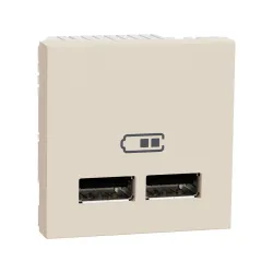 Schneider Electric NU341844, Unica, Krem, USB Priz, 2.1 Amper, 10.5W, Type A+A, İkili, 2 Modül