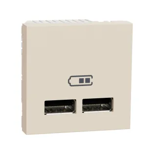 Schneider Electric NU341844, Unica, Krem, USB Priz, 2.1 Amper, 10.5W, Type A+A, İkili, 2 Modül