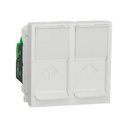 Schneider Electric NU342018, Unica, Beyaz, Data İnternet Prizi, 2xRJ45, CAT 5-UTP, 2 Modül