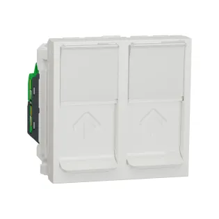 Schneider Electric NU342018, Unica, Beyaz, Data İnternet Prizi, 2xRJ45, CAT 5-UTP, 2 Modül