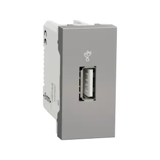 Schneider Electric NU342930, Unica, Alüminyum, USB Konnektörlü Priz, USB 3.0, 1 Modül