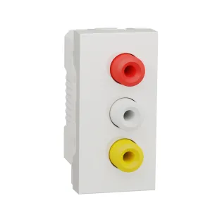 Schneider Electric NU343118, Unica, Beyaz, 3 RCA Konnektörlü Priz, 1 Modül