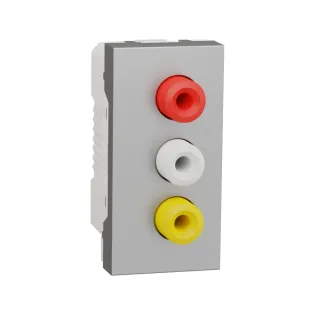 Schneider Electric NU343130, Unica, Alüminyum, 3 RCA Konnektörlü Priz, 1 Modül