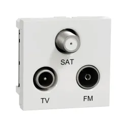 Schneider Electric NU345018, Unica, Beyaz, TV, FM ve SAT Prizi, 2 Modül