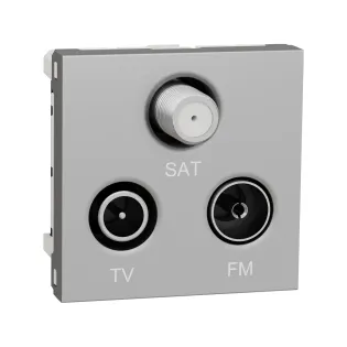 Schneider Electric NU345030, Unica, Alüminyum, R-TV, FM ve SAT Prizi, 2 Modül